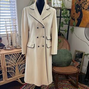 Vintage Bullock’s Union Made Carolyn Bessette Cream Double Breasted Coat